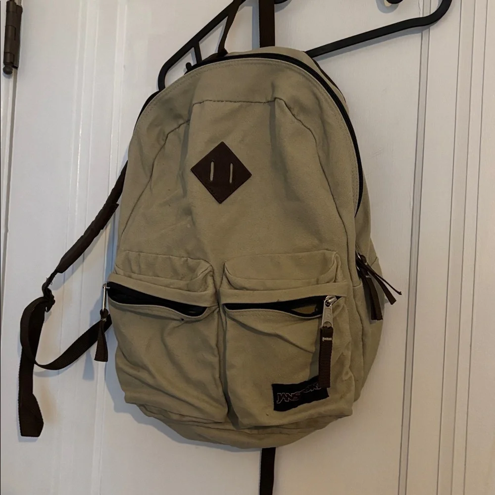 Jansport Tan and Brown Backpack - Picture 1 of 2